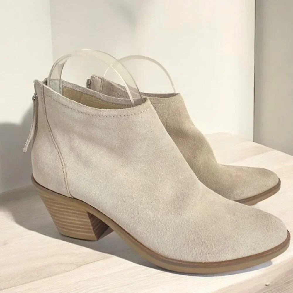 Dolce Vita Erika Suede Booties Beige Size 6 - Picture 6 of 11